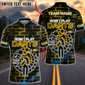 BlueJose Darts How I Play Darts Funny Teammate Neon Design Personalized Name Shirt