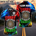 BlueJose Darts Sorry I Was Thinking About Darts Neon Quote Design Personalized Name Shirt