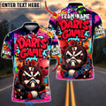 BlueJose Darts Street Graffiti Grumpy Mascot Personalized Name, Team Name Unisex Shirt (4 Colors)