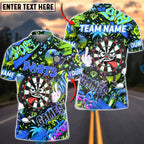 BlueJose Darts Graffiti Game Cartoon Dartboard Multicolor Options Personalized Name Shirt (4 Colors)
