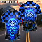 BlueJose Darts Fire Clown and Jester Multicolor Options Personalized Name Shirt (4 Colors)