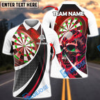 BlueJose Darts Skull Fire Melting Personalized Name, Team Name Shirt (4 Colors)