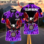 BlueJose Darts Flaming Canada Flag Eagle Personalized Name, Team Name Unisex Shirt (4 Colors)
