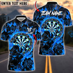 BlueJose Darts Flaming Roses Dartboard Multicolor Options Personalized Name Shirt (4 Colors)