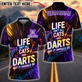 BlueJose Darts Neon Funny Quote Life Isn‚Äôt All Cats And Darts But It Should Be Personalized Name Shirt