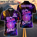 BlueJose Darts Neon Funny Quote Let‚Äôs Play Darts Bitches Dartboard Design Personalized Name Shirt