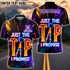 BlueJose Darts Neon Quote Just The Tip I Promise Funny Dart Player Personalized Name Shirt