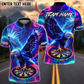 BlueJose Darts Lightning Eagle Neon Dartboard Personalized Name Shirt