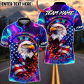 BlueJose Darts American Flag Neon Eagle Dartboard Personalized Name Shirt