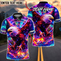 BlueJose Darts Flaming Neon Eagle Dartboard Personalized Name Shirt