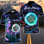 BlueJose Darts Mystic Fortune Teller Crystal Ball Dartboard Art Personalized Name, Team Name Unisex Shirt (4 Colors)
