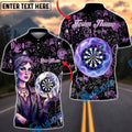 BlueJose Darts Mystic Fortune Teller Crystal Ball Dartboard Art Personalized Name, Team Name Unisex Shirt (4 Colors)