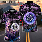 BlueJose Darts Mystic Fortune Teller Crystal Ball Dartboard Art Personalized Name, Team Name Unisex Shirt (4 Colors)