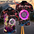 BlueJose Darts Mystic Fortune Teller Crystal Ball Dartboard Art Personalized Name, Team Name Unisex Shirt (4 Colors)