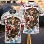 BlueJose Darts Queen of Hearts Royal Casino Style Personalized Name Shirt