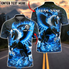 BlueJose Darts Flaming Pegasus Fire Unicorn Personalized Name, Team Name Unisex Shirt (4 Colors)