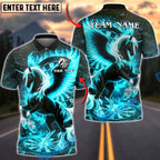 BlueJose Darts Flaming Pegasus Fire Unicorn Personalized Name, Team Name Unisex Shirt (4 Colors)