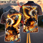 BlueJose Darts Flaming Pegasus Fire Unicorn Personalized Name, Team Name Unisex Shirt (4 Colors)