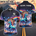 BlueJose Darts Galaxy Cosmic Trio Unicorn Rainbow Personalized Name Shirt