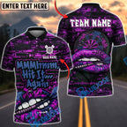 BlueJose Darts Mmm Hit It Again Funny Lip Personalized Name, Team Name Unisex Shirt (4 Colors)