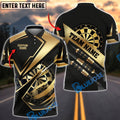 BlueJose Darts Gold Modern Dartboard Pro Style Personalized Name, Team Name Unisex Shirt (6 Colors)