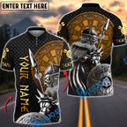 BlueJose Darts Viking Norse Warrior Rune Shield Multicolor Options Personalized Name Shirt (6 Colors)