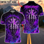 BlueJose Darts Flaming Skeleton Middle Finger Dartboard Multicolor Options Personalized Name Shirt (4 Colors)