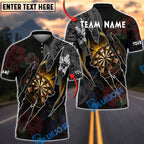 BlueJose Darts Polynesian Dartboard  Hibiscus Turtle Personalized Name, Team Name Unisex Shirt (4 Colors)