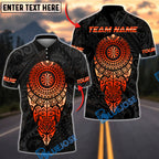 BlueJose Darts Sport Aztec Gold Target Mandala Personalized Name, Team Name Unisex Shirt (4 Colors)