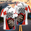 BlueJose Darts Canadian Flag Dartboard Style Personalized Name, Team Name Shirt
