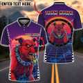 BlueJose Darts Retro Neon Bulldog Dartboard Personalized Name Shirt