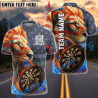 BlueJose Darts American Flag Lion Grunge Patriotic Personalized Name, Team Name Shirt (4 Colors)