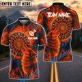 BlueJose Darts Flaming Wolf Personalized Name, Team Name Shirt (4 Colors)