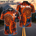 BlueJose Darts Flaming Wolf Personalized Name, Team Name Shirt (4 Colors)