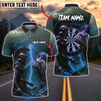 BlueJose Darts Spartan Warrior vs Lion Customized Name, Team Name 3D Shirt (4 Colors)