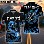 BlueJose Darts Fire Skull Personalized Name, Team Name Shirt (4 Colors)