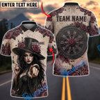 BlueJose Darts Gothic Witch Rose Personalized Name, Team Name Unisex Shirt (4 Colors)