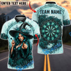 BlueJose Darts Witch Rose Dartboard Personalized Name, Team Name Unisex Shirt (4 Colors)