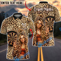 BlueJose Darts Leopard Print Fashion Girl Glasses Bow Style Personalized Name Shirt