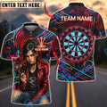 BlueJose Darts Rock Punk Girl Red Jacket Personalized Name Shirt