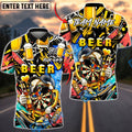 BlueJose Darts Beer Lover Mascot Funny Dartboard Character Personalized Name Shirt
