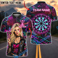 BlueJose Darts Neon Graffiti Blonde Girl Paint Splash Personalized Name Shirt