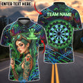 BlueJose Darts Cyberpunk Green Dart Steampunk Goggles Personalized Name Shirt