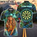 BlueJose Darts Western Cowgirl Girl Neon Style Personalized Name Shirt