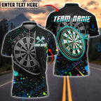 BlueJose Darts Color Splash Dartboard Personalized Name, Team Name Shirt (4 Colors)