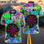 BlueJose Darts Urban Graffiti Dartboard Fire Personalized Name, Team Name Shirt (4 Colors)