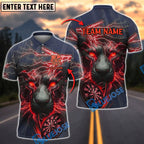 BlueJose Darts Storm Lion Panther Customized Name, Team Name 3D Shirt (4 Colors)
