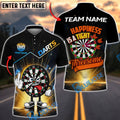 BlueJose Darts Cartoon Dartboard Middle Finger And Happiness Is A Tight Threesome 2 Personalized Name Shirt