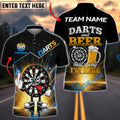 BlueJose Darts Cartoon Dartboard Middle Finger And Darts And Beer That's Why I'm Here Personalized Name Shirt