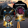 BlueJose Darts Cartoon Dartboard Middle Finger And Let‚Äôs Play Darts Bitches Personalized Name Shirt